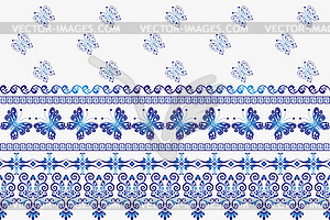Seamless blue-blue-white border - vector clipart