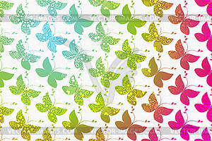 Spring frame with colorful butterflies - vector image