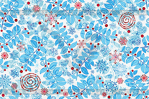Christmas seamless pattern with snowflakes, - vector clipart / vector image