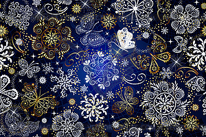 Seamless christmas silvery pattern - vector image