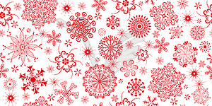 Christmas seamless pattern with red monochrome - vector image