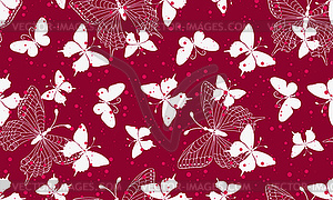 Seamless pattern with black and gray butterflies - vector clipart