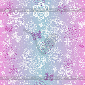 Christmas seamless pattern with gentle snowflakes - royalty-free vector image