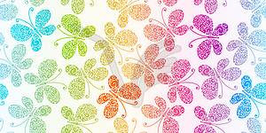 Seamless spring pattern with hand-drawn gradiient - vector image