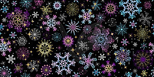 Бесшовный рождественский узор с ароматными снежинками - рисунок в векторном формате
