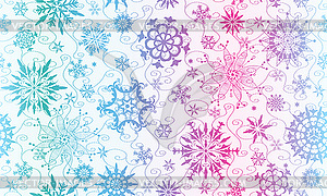 Seamless gradient Christmas pattern with snowflakes - vector image