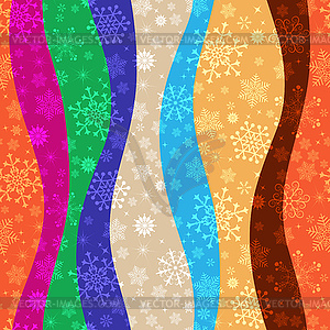 Multicolored Christmas striped wavy patter - vector clip art