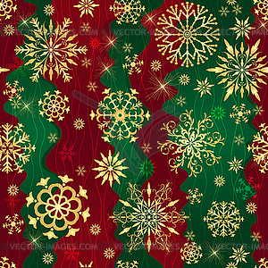 Christmas red and green seamless pattern - vector clip art