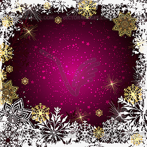 Christmas grunge dark purple gradient frame - vector image