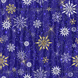 Dark blue Christmas seamless pattern with snow - royalty-free vector image