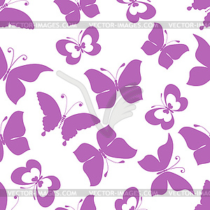 Seamless pattern with silhouettes of flying - vector clip art