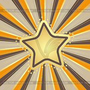 Blank Retro Style Background with golden star - vector EPS clipart