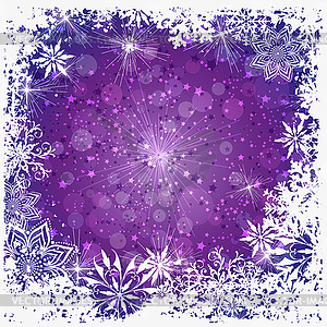 Christmas dark purple gradient frame - vector clip art