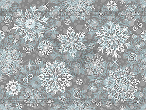 Christmas seamless pattern with vintage snowflakes - vector clipart