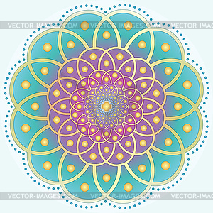 Colorful gradient mandala in form of flower - vector image