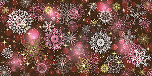 Seamless Christmas pattern with shiny golden and - vector clip art
