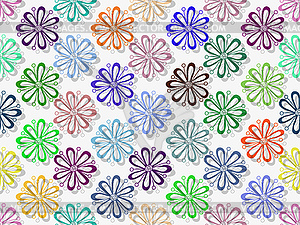 Seamless spring floral pattern with openwork - vector clip art