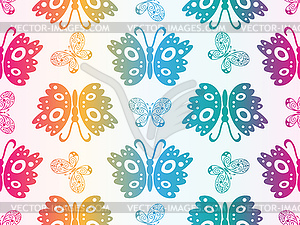 Seamless colorful geometric pattern with doodle - vector image