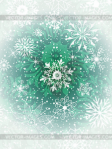 Card with dark green winter pattern with vintage - vector image