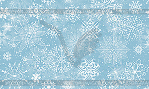 Seamless blue winter pattern with vintage shin - vector clipart