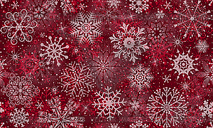 Бесшовный зимний узор со снежинками и звездами - векторизованный клипарт