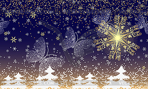 Рамка со сказочной яркой рождественской звездой - стоковый векторный клипарт