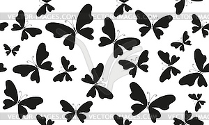 Seamless monochrome pattern with black doodle - vector image