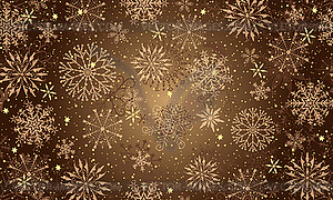 Seamless winter pattern with vintage snowflake - vector image