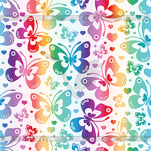 Bright seamless spring rainbow pattern with - vector clip art