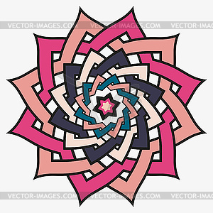 Circular multi-colored pattern with weave in retro - vector clipart