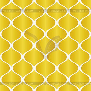 Seamless golden pattern with rhombuses on white - vector clipart