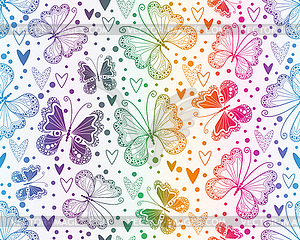Seamless rainbow valentines pink pattern with pink - vector clipart