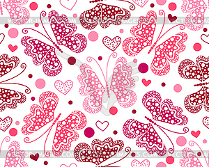 Seamless pattern for St. Valentine`s Day with - vector image