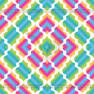 Seamless geometric rainbow pattern of shapes on - vector EPS clipart