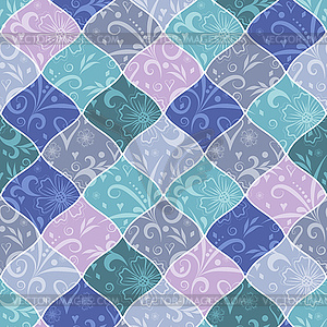 Seamless geometric pattern of shapes with floral - vector clipart / vector image