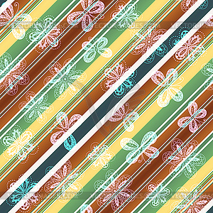 Seamless diagonal colorful striped pattern - color vector clipart