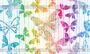 Spring seamless pattern with flying colorful - vector image