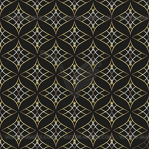 Golden and black gradient seamless pattern with - vector clipart