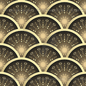 Vintage golden and black seamless pattern - vector image