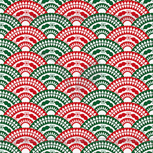 Vintage red and green seamless christmas patte - vector clipart