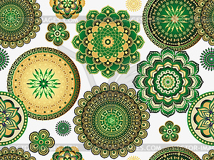 Vintage seamless pattern with lacy golden and - vector clipart