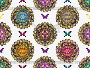 Vintage seamless geometric pattern with lacy c - vector clipart