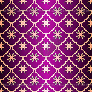 Винтажный геометрический фиолетовый градиентный бесшовный узор - клипарт в векторном формате