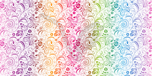 Seamless spring rainbow gradient floral pattern wit - vector clipart