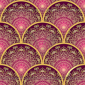 Vintage seamless pattern with lacy golden and - vector image