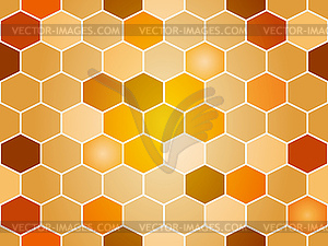 Seamless pattern of hexagons in red-orange-yel - vector image