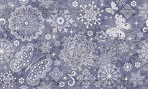 Seamless silvery christmas pattern with white - vector clipart