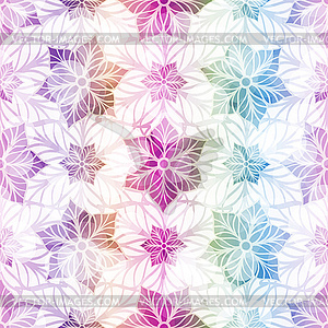 Seamless floral rainbow pattern with colorful - vector image