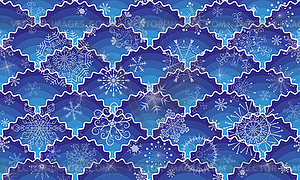 Christmas white and blue seamless pattern - vector clip art