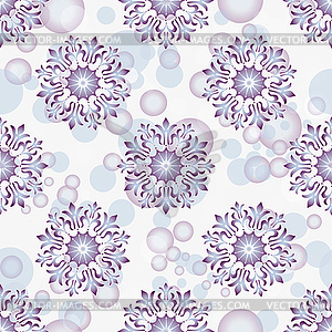 Seamless silvery christmas pattern with and g - vector image